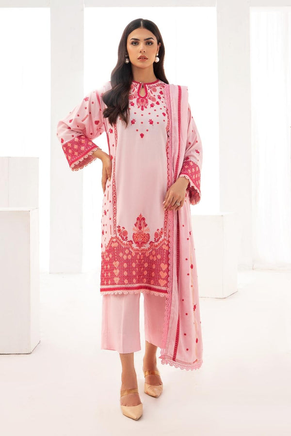 3PC Unstitched |Embroidered Karandi Shirt+ Jacquard Shawl+ Trouser