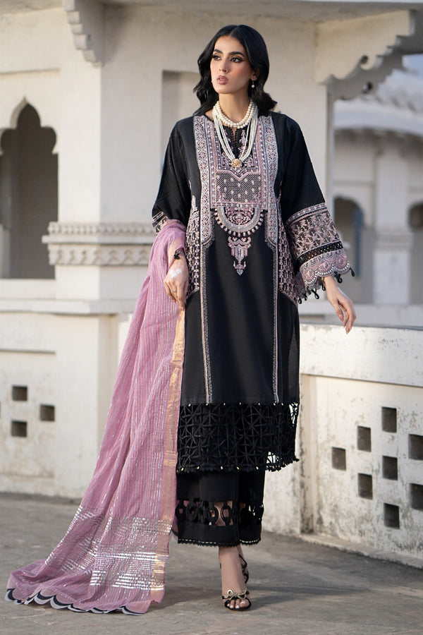 3PC Unstitched | Embroidered Karandi Shirt+ Cotton Silk Zarri Dupatta + Trouser