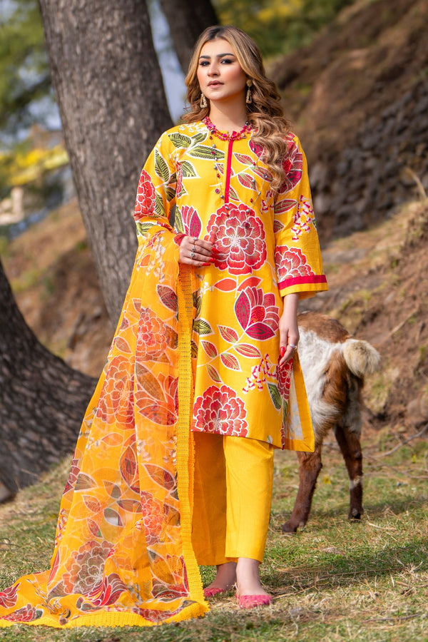 3 PC STITCHED | PRINTED LAWN SUIT