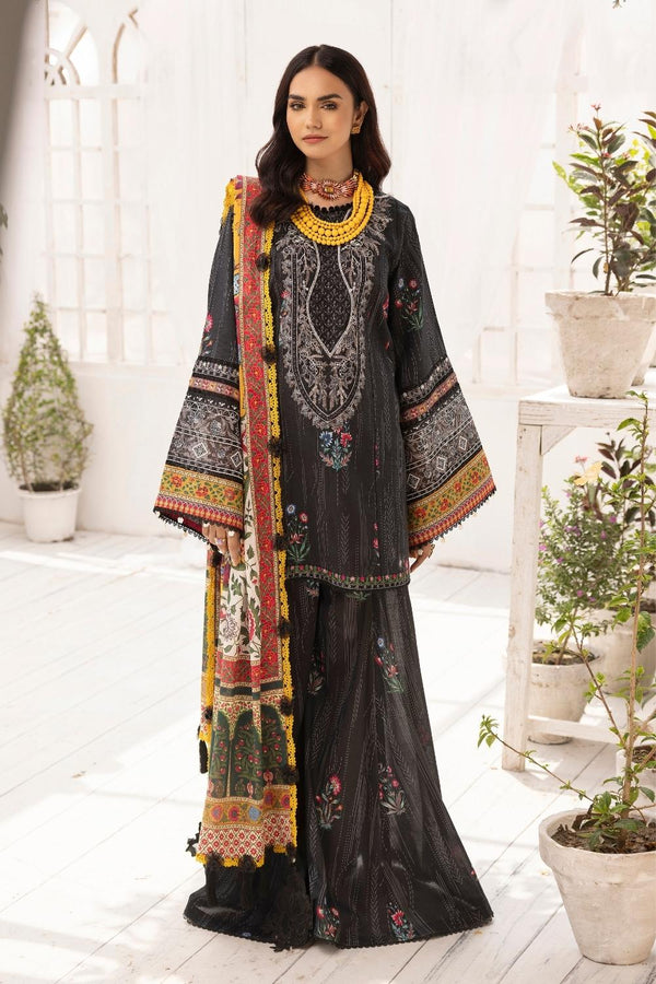 3PC Unstitched | Embroidered Lawn Shirt + Printed Dupatta + CambricTrouser