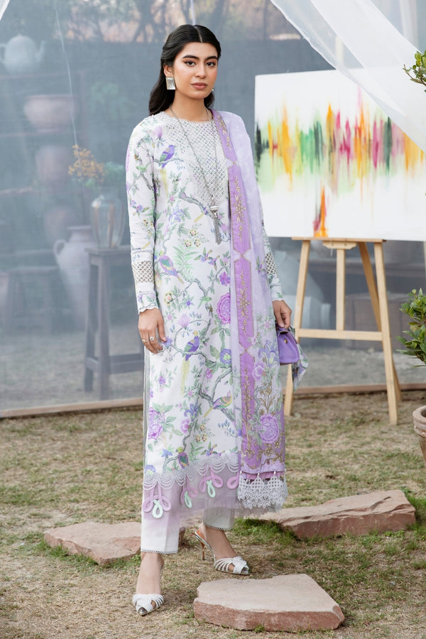 3PC Unstitched | Embroidered Lawn Suit