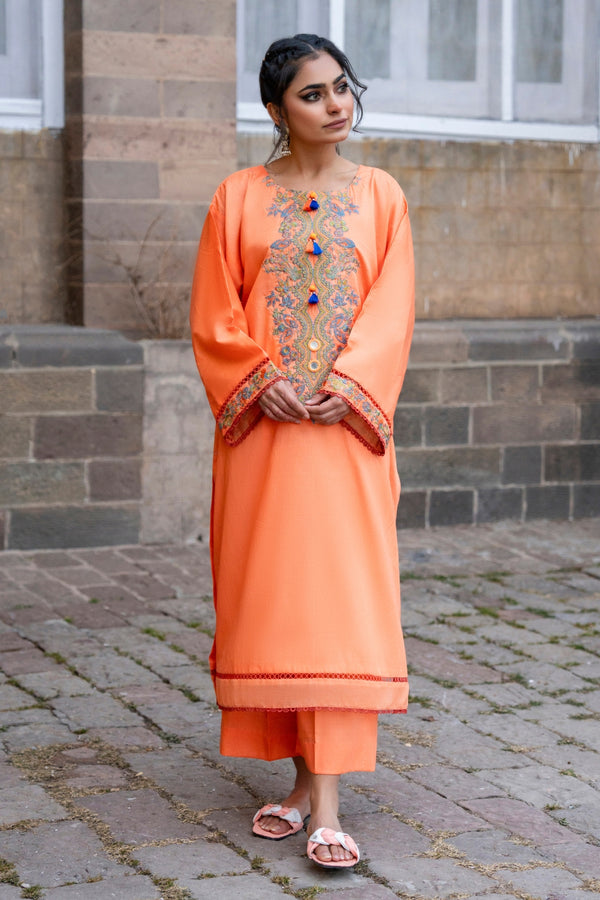 2 PC Unstitched | Embroidered Lawn Shirt + Trouser