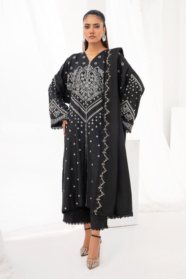 3PC Unstitched |Embroidered Karandi Shirt+ Wool Shawl+ Trouser