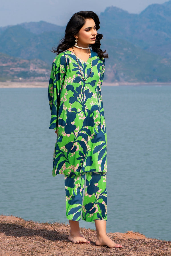 2PC Unstitched |Printed Lawn Shirt + Trouser