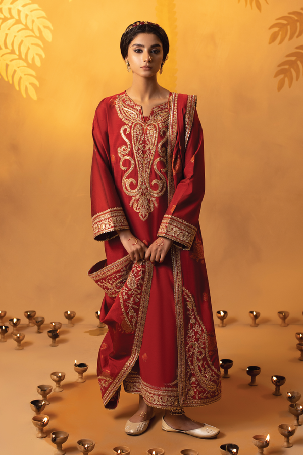 3 PC Stitched | Embroidered Jacquard Cotton Suit