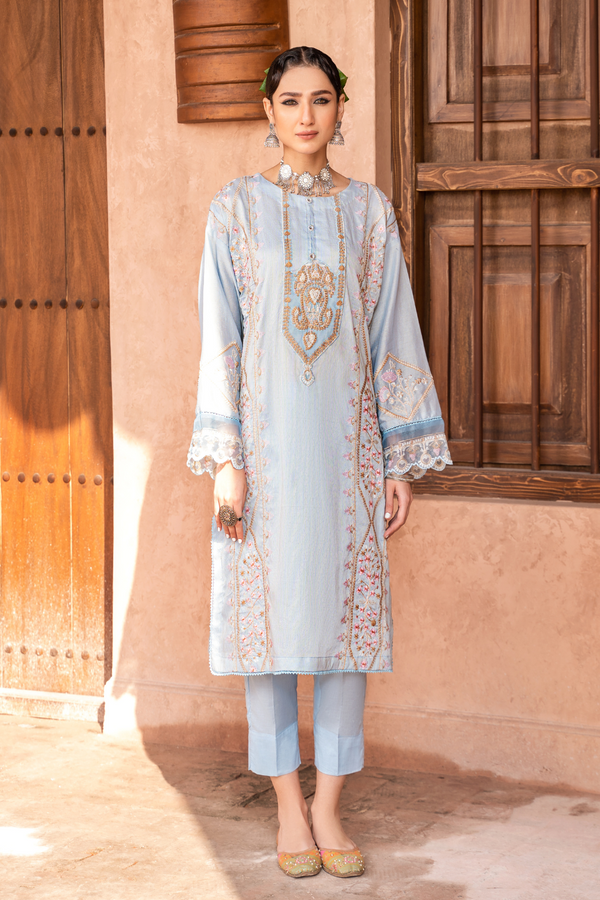 1 PC Unstitched | Embroidered Lawn Shirt
